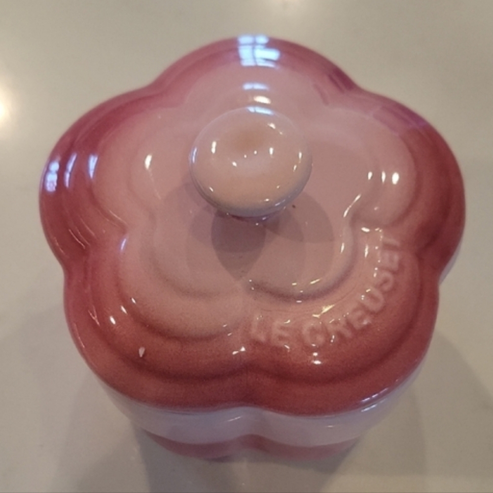 Le Creuset Retired/ Rare Pink Flower Cocotte